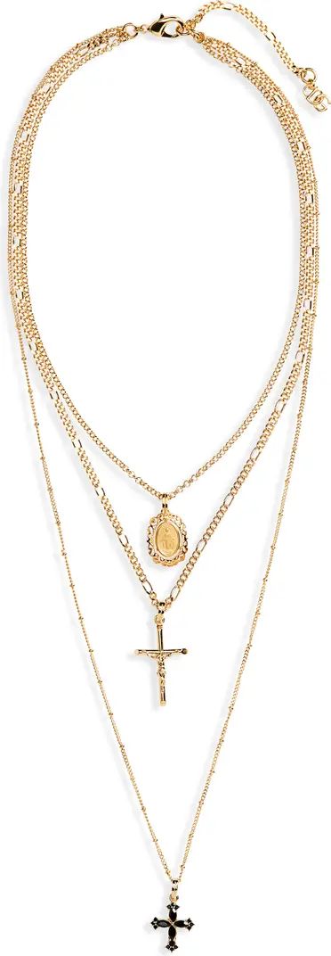 Rosary Cross Layered Pendant Necklace | Nordstrom