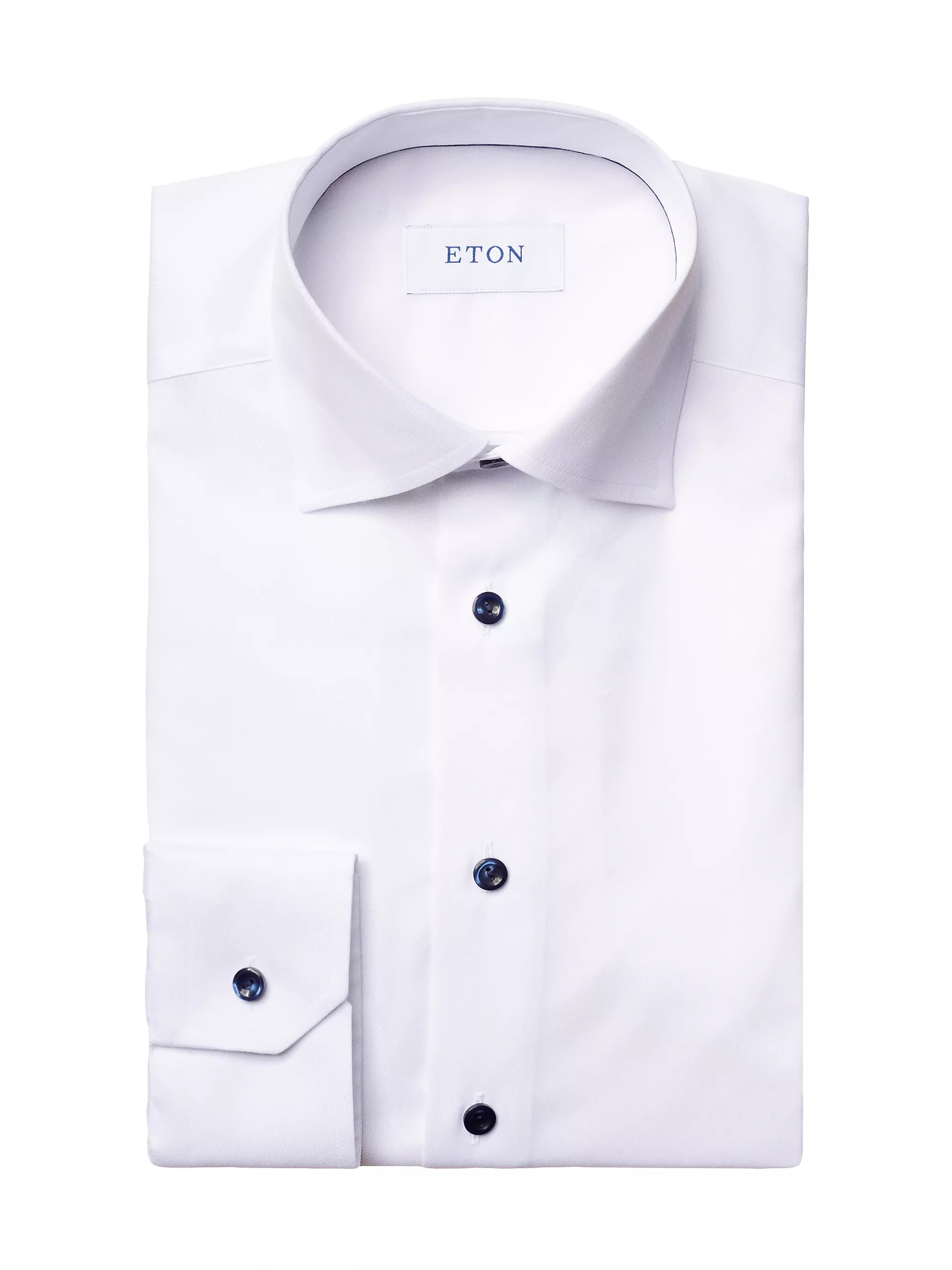 Slim-Fit Twill Dress Shirt with Navy Details | Saks Fifth Avenue