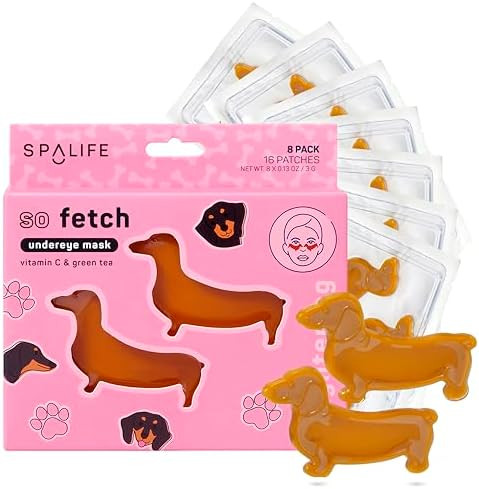 SpaLife So Fetch Hydrogel Under Eye Patches for Dark Circles | Dachshund Under Eye Patches for Pu... | Amazon (US)