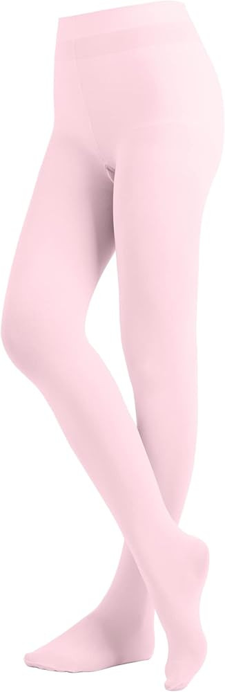 EMEM Apparel Women's Solid Colored Opaque Microfiber Footed Tights | Amazon (US)