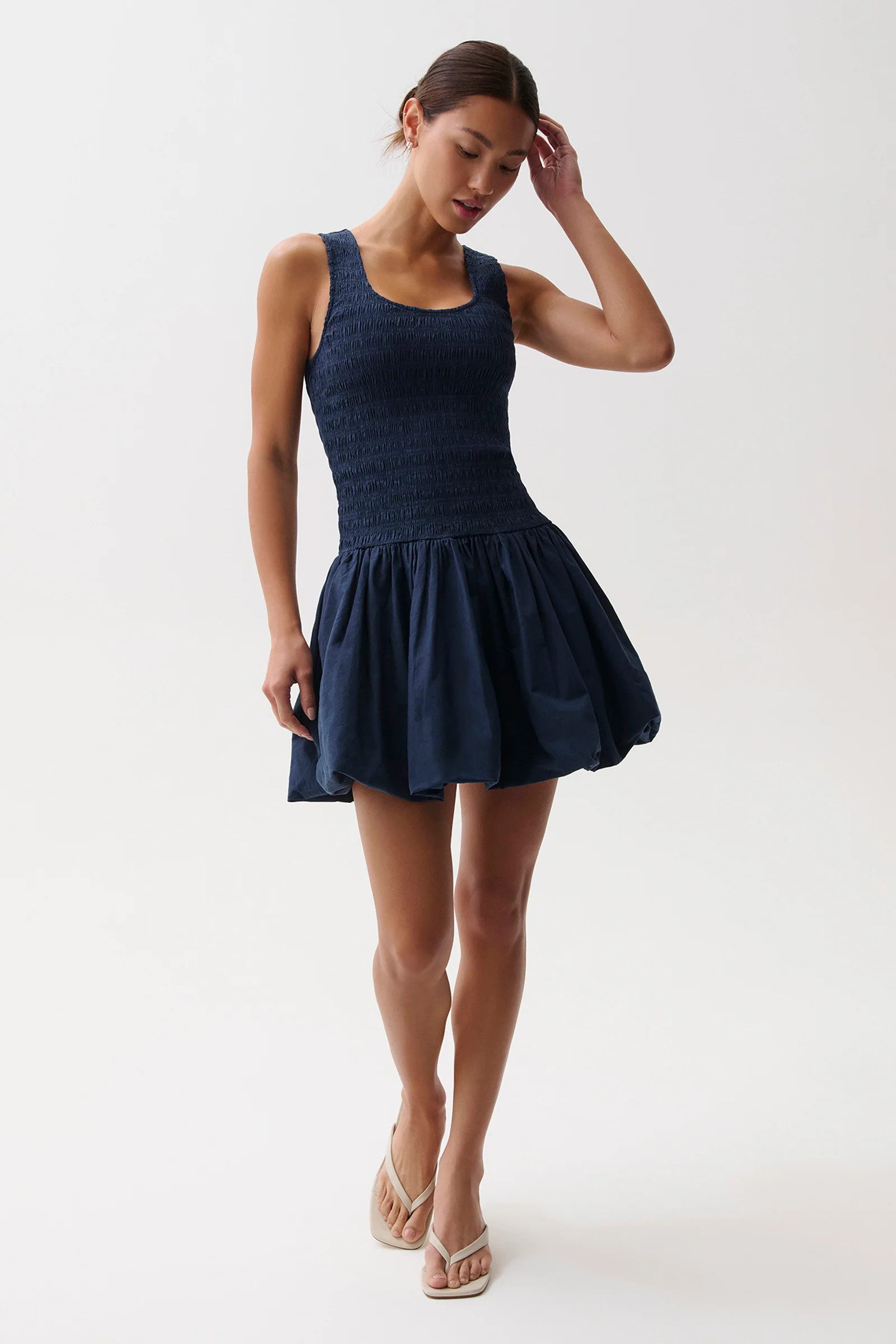 Ilona Bubble Hem Dress - Peacoat | Pistola Denim