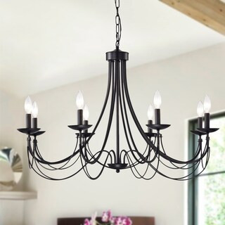 Clash 8-light 35-inch Matte Black Branched Chandelier | Bed Bath & Beyond
