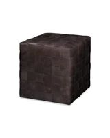 Woven Leather Ottoman | Jamie Young Co.