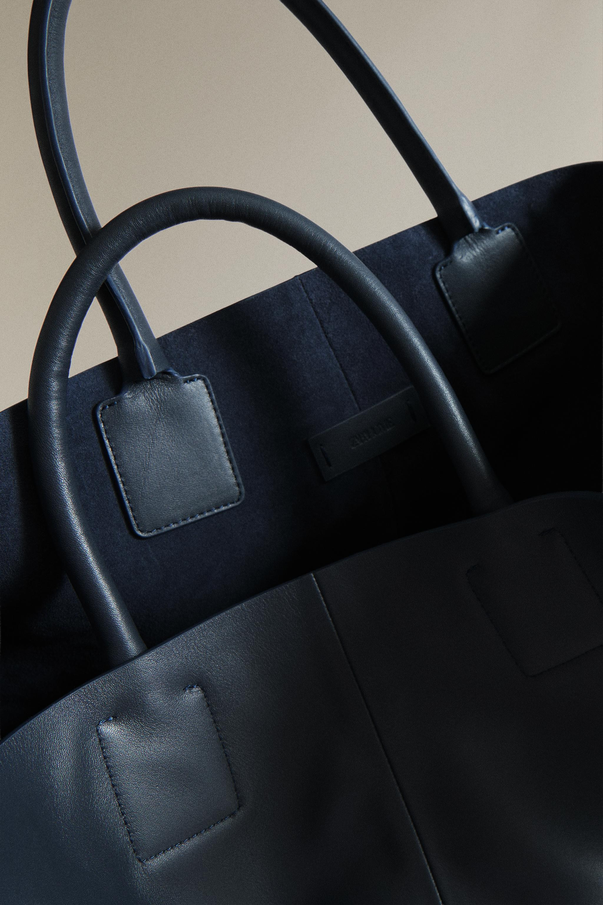 LEATHER TOTE BAG | Zara UK