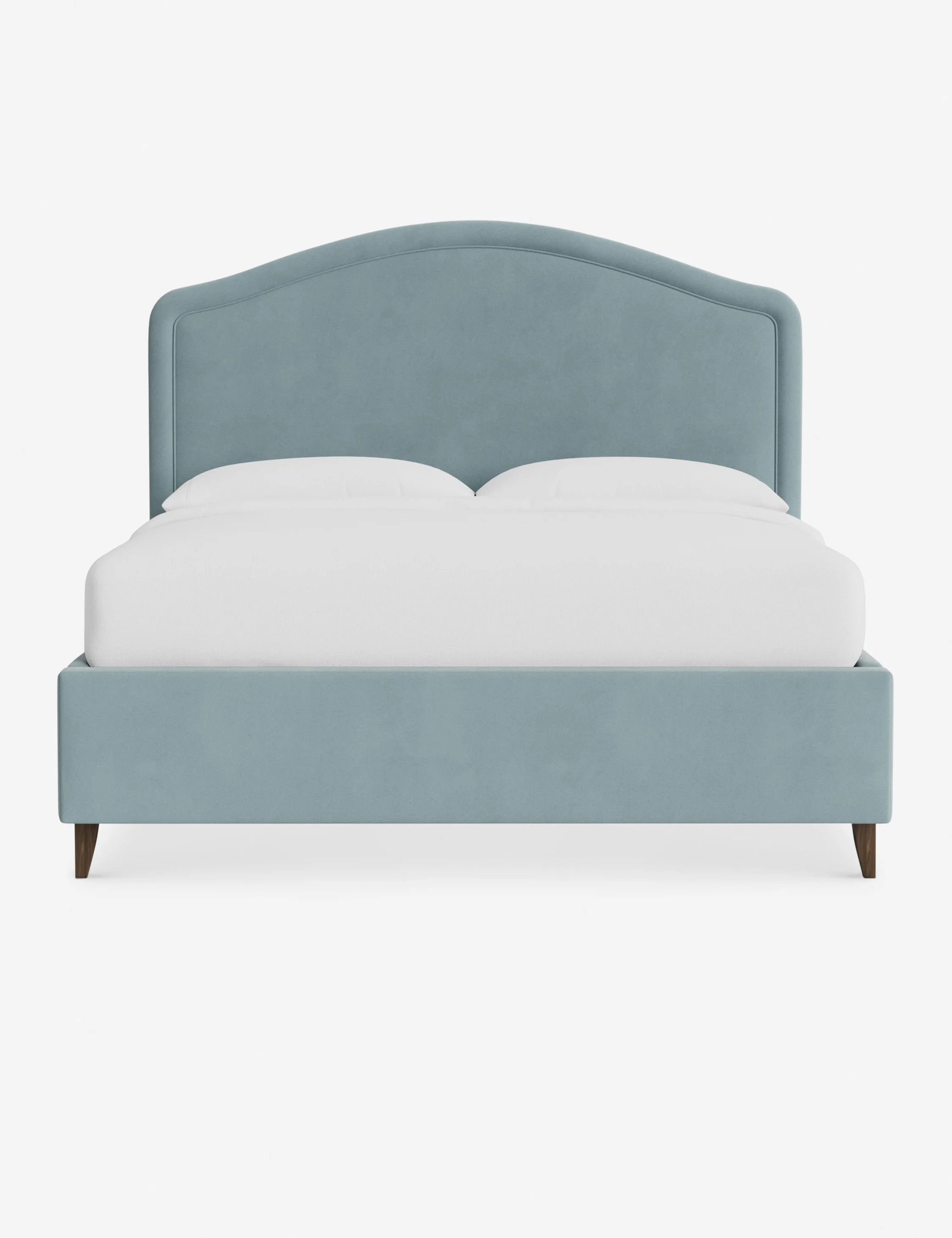 Hollins Upholstered King Bed, Sky Blue Classic Velvet | Lulu and Georgia 