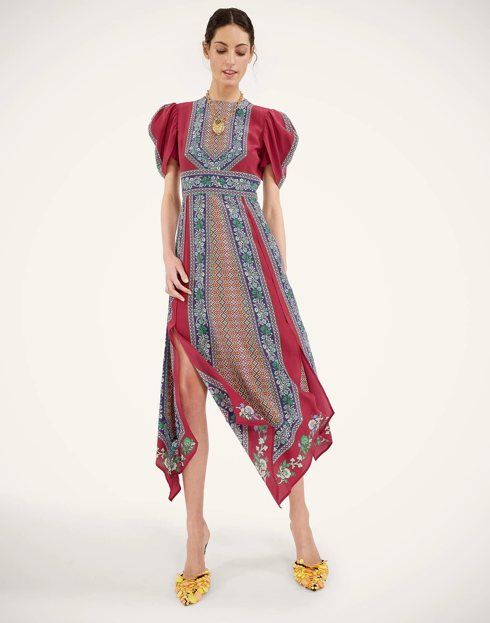Cherie Scarf Dress in Regalia Placée Red for Women | La DoubleJ | La DoubleJ