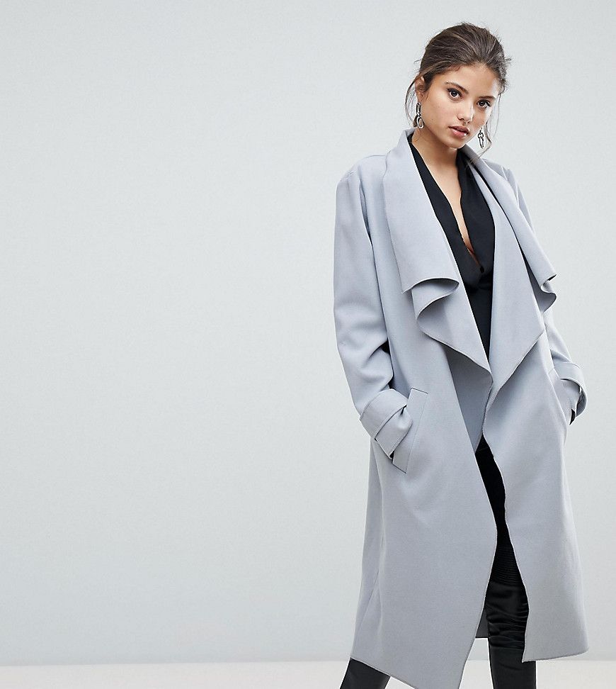 Missguided Waterfall Duster Coat - Gray | ASOS US
