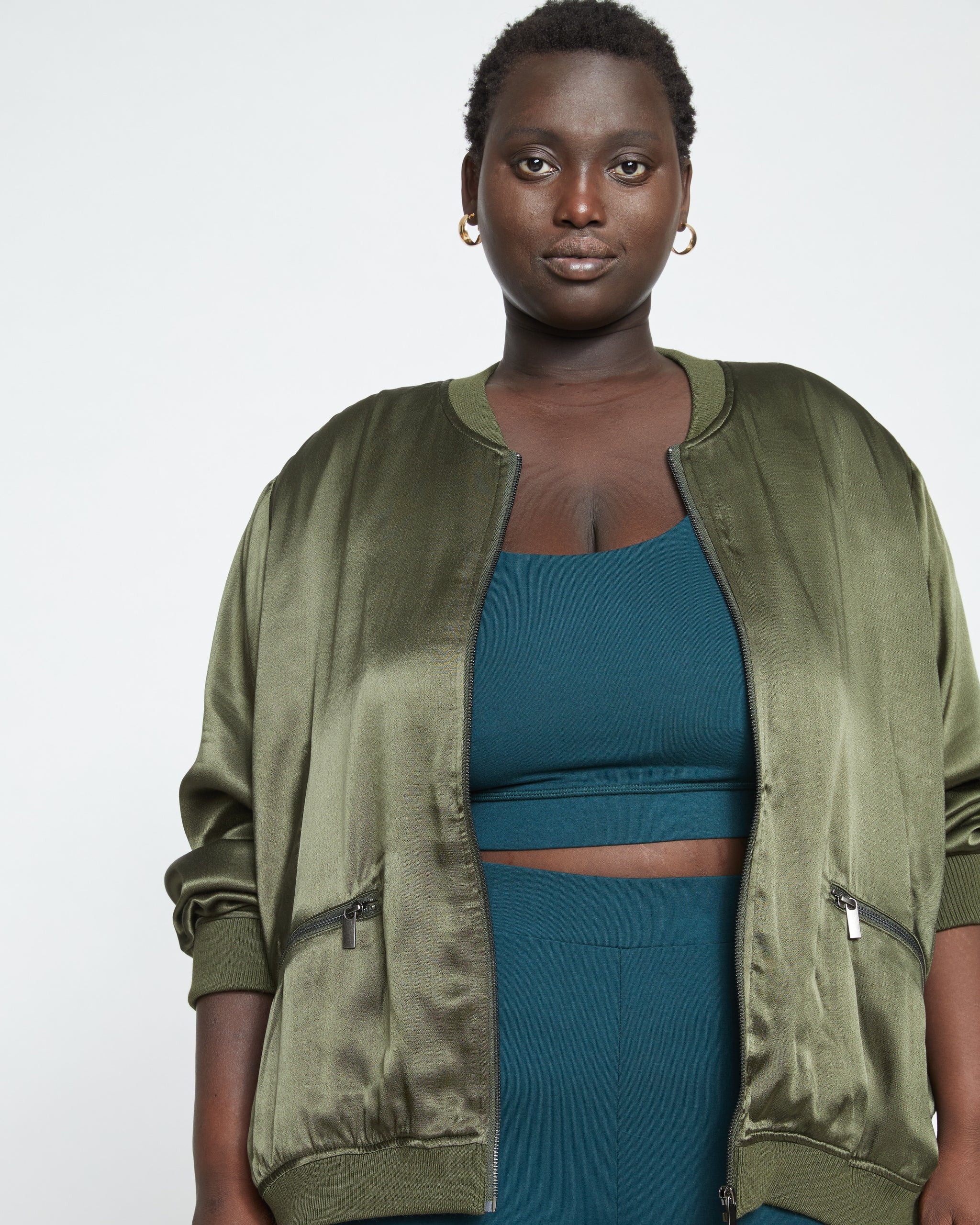 Satin Bomber JacketNori$1884 interest-free payments of $47 with Affirm5 reviews | Universal Standard