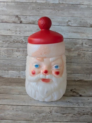 Vintage 1970s Blow Mold Santa Cookie Jar With Lid Carolina Enterprises Empire  | eBay | eBay US
