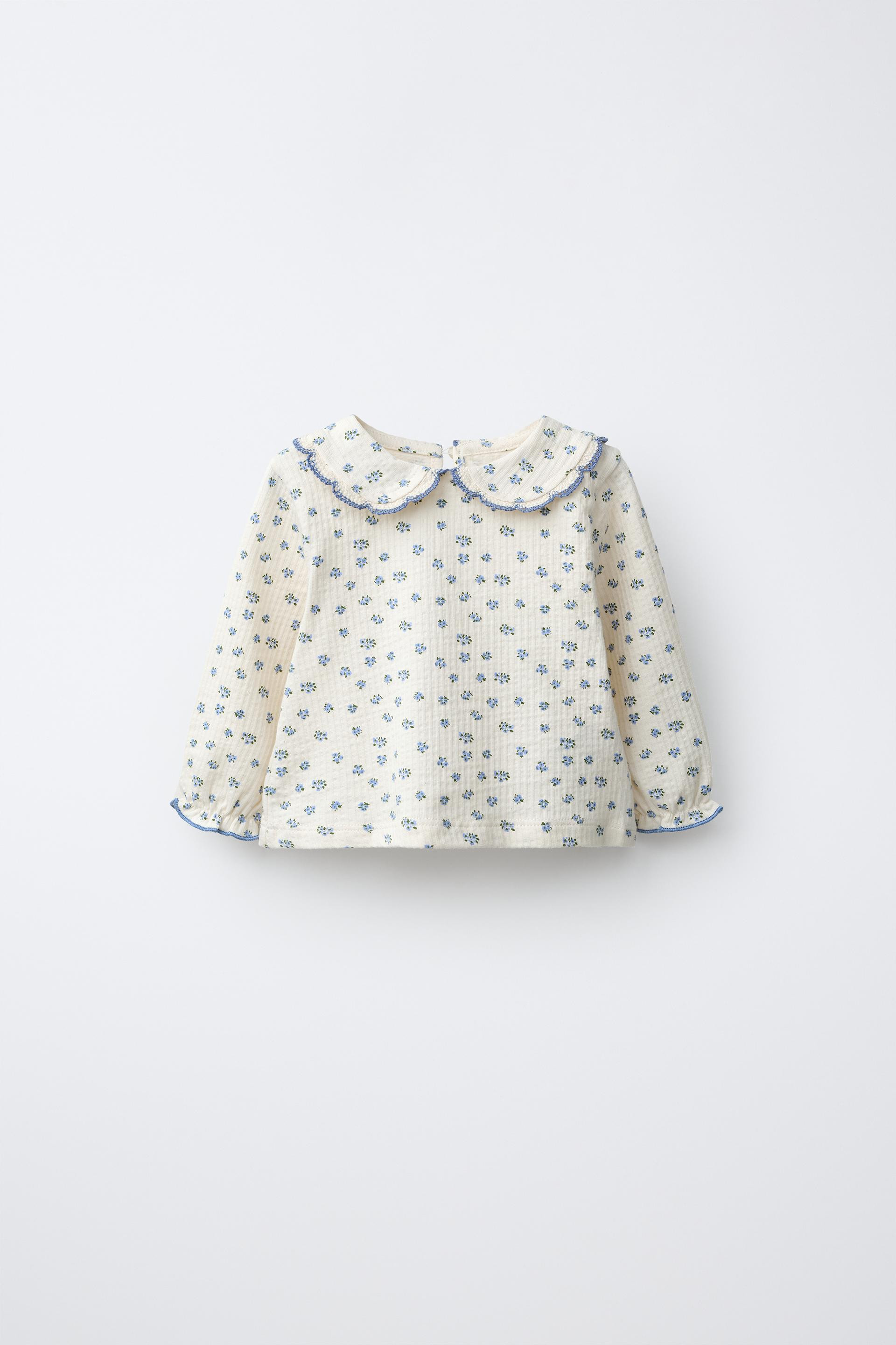 CROCHET PETER PAN COLLAR T-SHIRT | Zara UK
