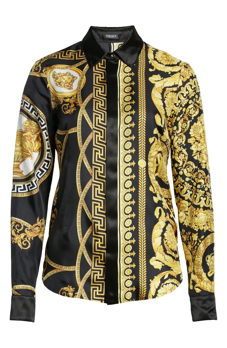 Versace La Coupe des Dieux Barocco Print Silk Twill Blouse | Nordstrom | Nordstrom