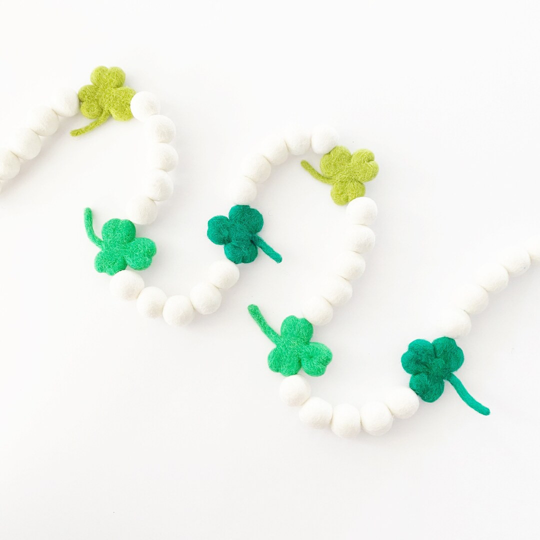 Shamrock Felt Ball Garland  Large Felt Shamrocks  St. - Etsy | Etsy (US)