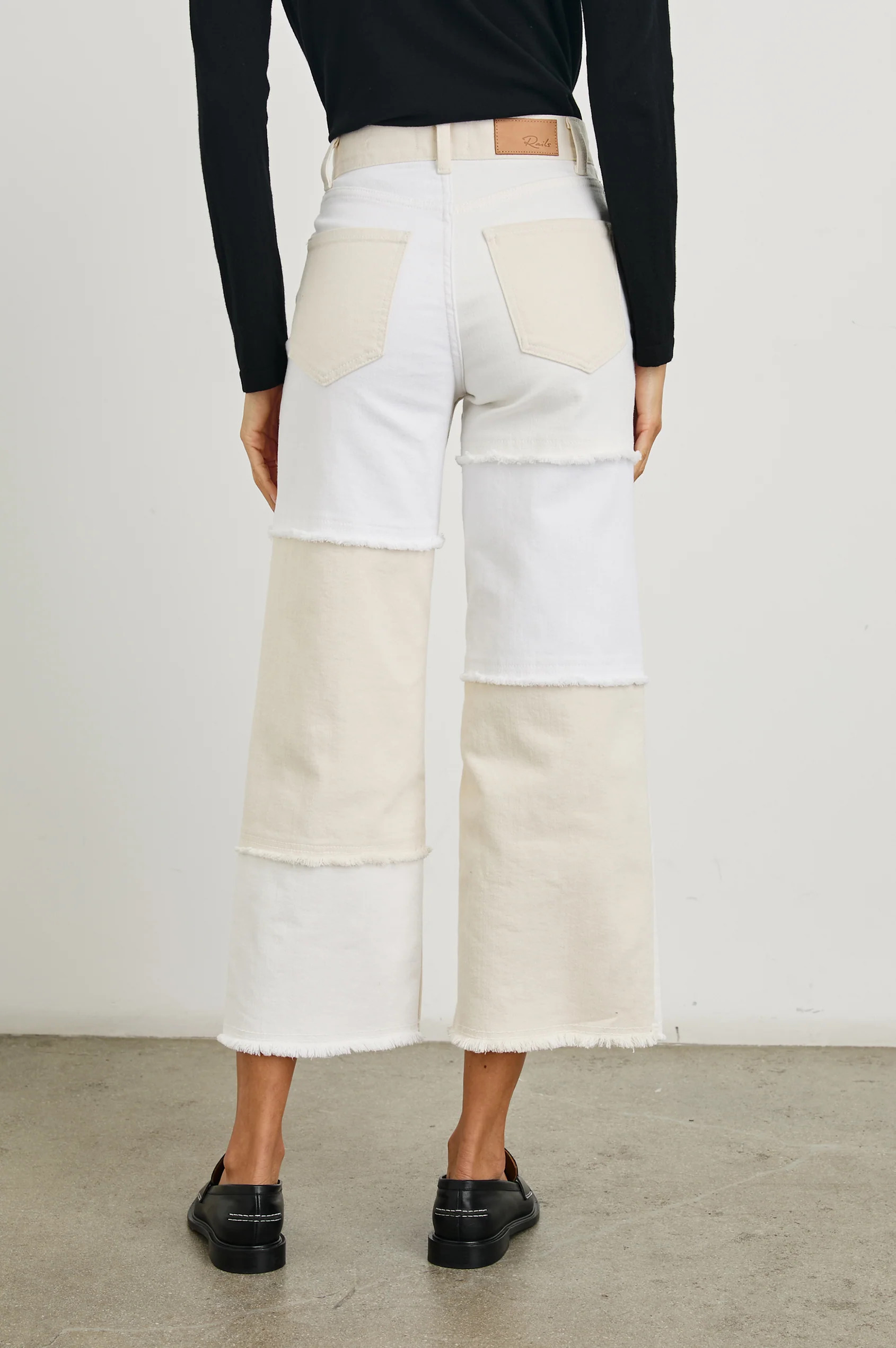 GETTY CROP UTILITY WIDE LEG - VINTAGE ECRU CONTRAST STITCH | Rails