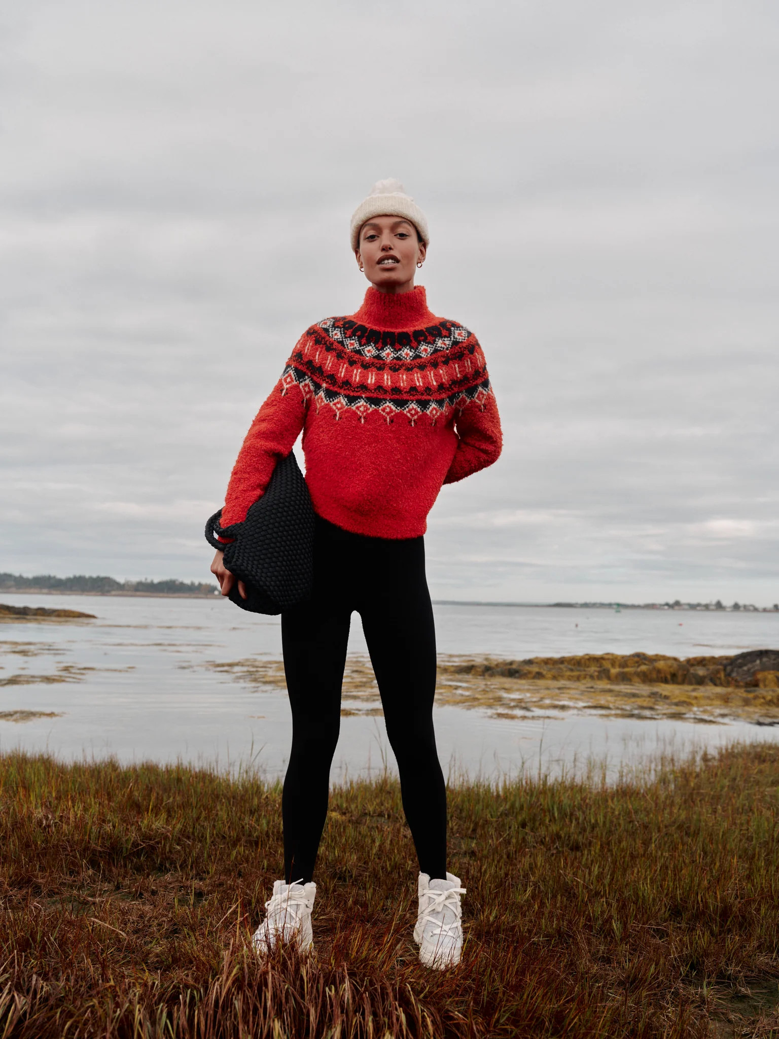 Red Boucle Emmett Fair Isle Turtleneck | Tuckernuck (US)