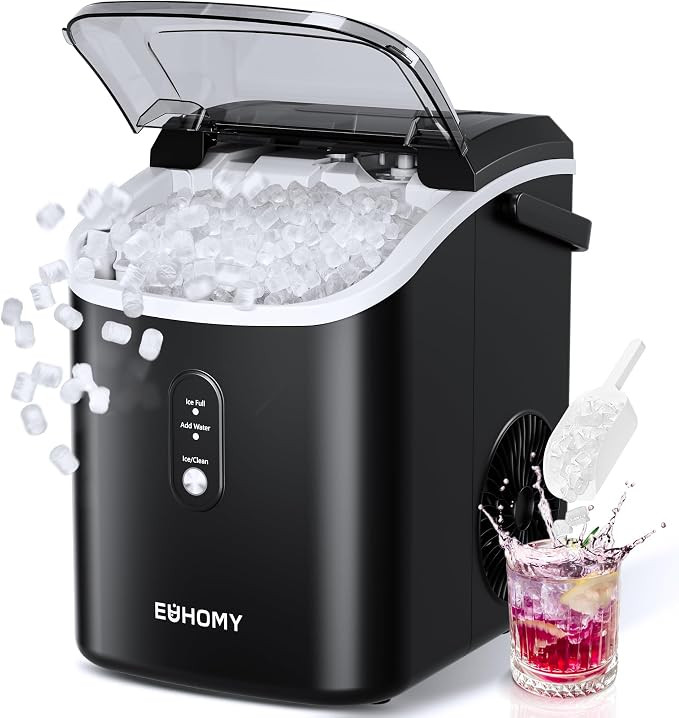 EUHOMY Nugget Ice Maker Countertop with Handle, Ready in 6 Mins, 34lbs Per Day, Removable Top Cov... | Amazon (US)
