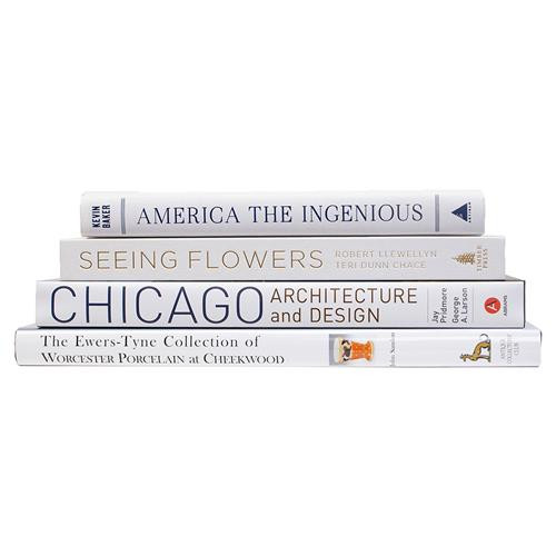 Kelly Modern Classic Winter White Hardback Decorative Books - Set of 4 | Kathy Kuo Home