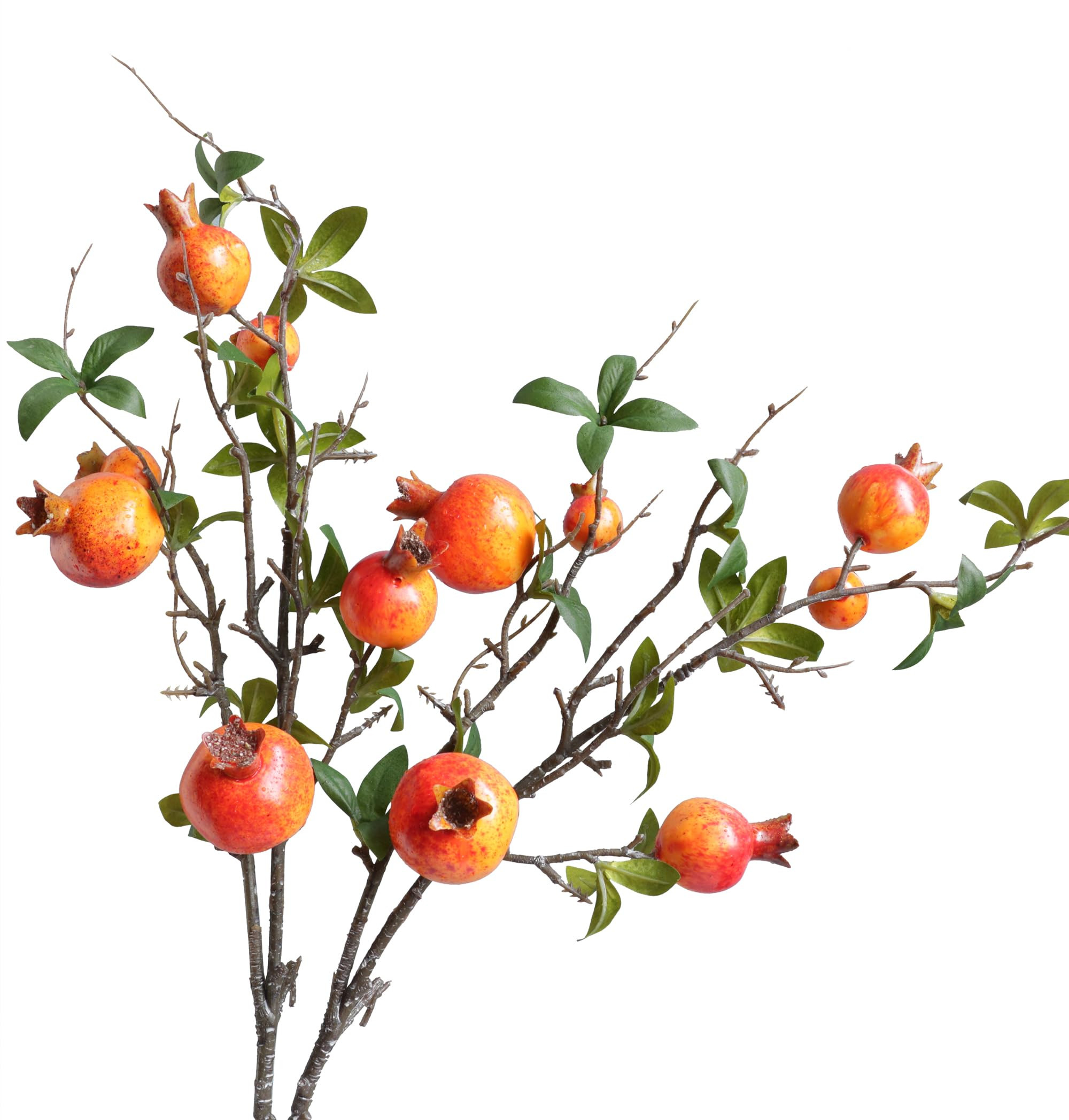 Forlaoers 2pcs Pomegranate Tall Orange Artificial Flowers Faux Holly Berry Fall Stems Branches Fa... | Amazon (US)