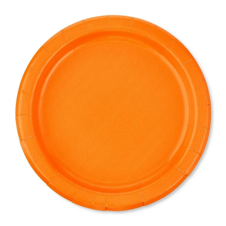 Disposable Paper Plates, 7", Tangerine, 24 Count, by Way To Celebrate - Walmart.com | Walmart (US)