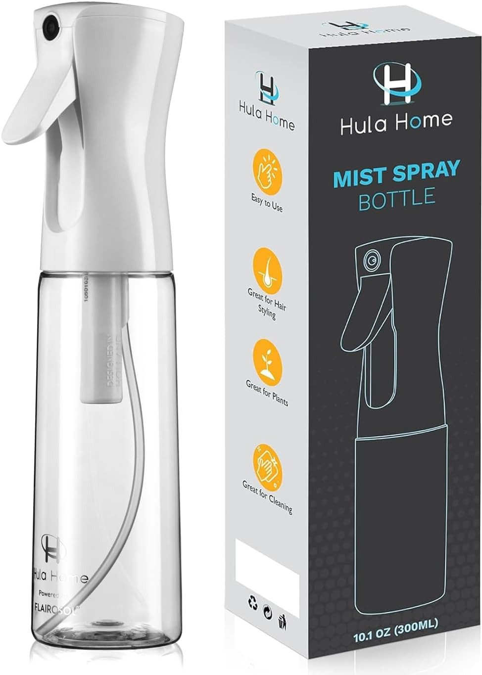 Hula Home Spray Bottle for Hair (10.1oz/300ml) - Powered by Flairosol® Spray Technology - Contin... | Amazon (US)