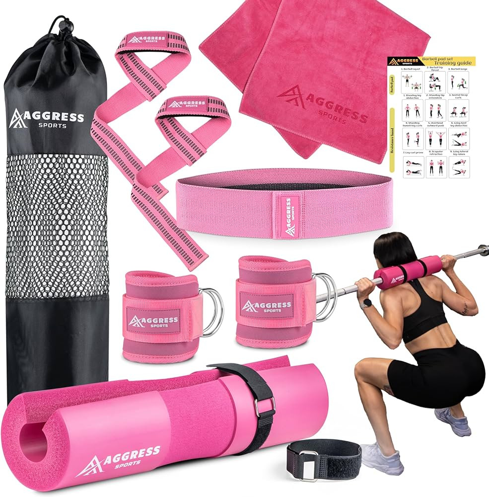 Premium Barbell Pad Set for Hip Thrusts - Squat Pad for Barbell Lunges, Bench Press, with 2 Gym A... | Amazon (US)