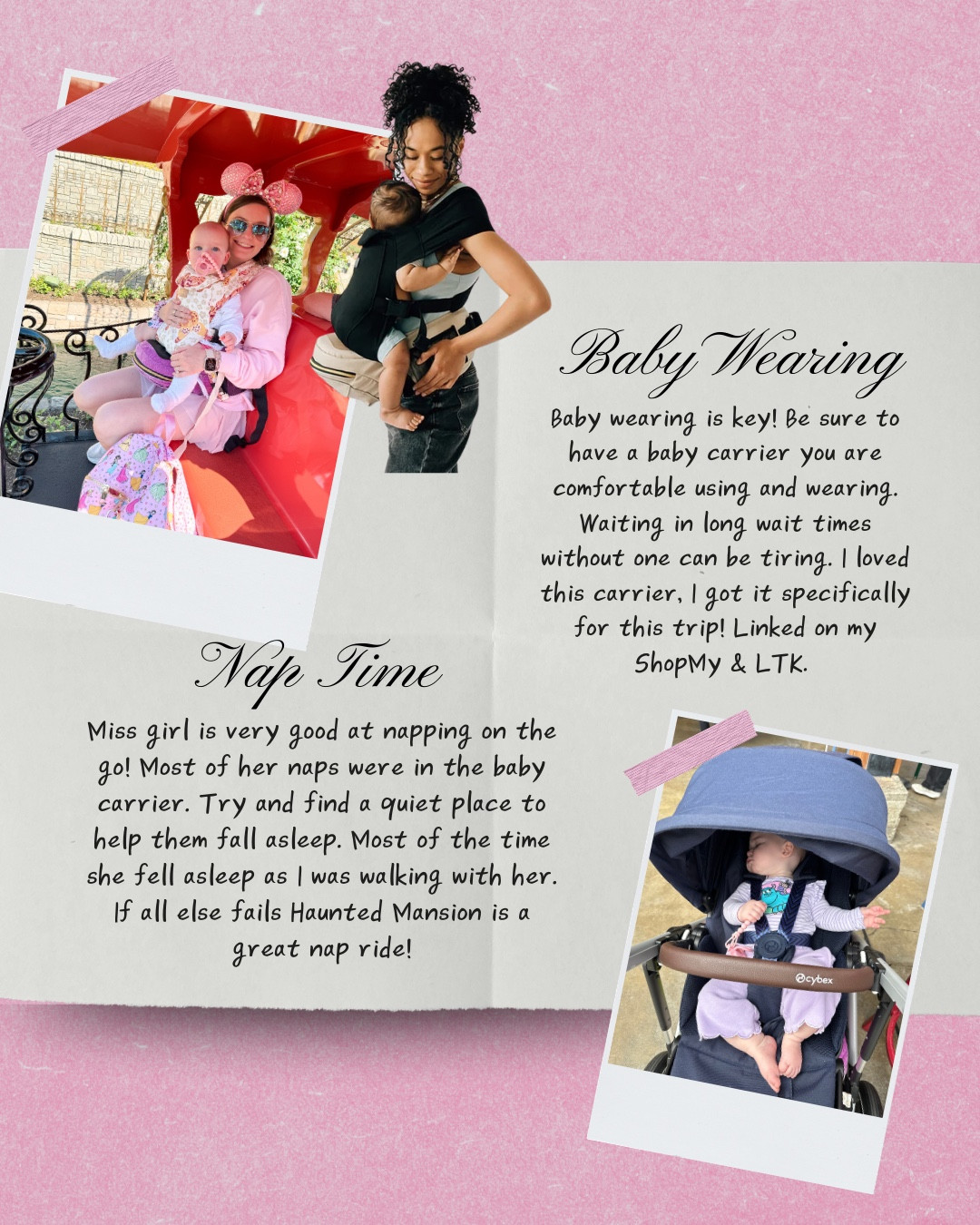 Traveling to Disney with a baby doesn’t have to be stressful 🤍 sharing my best tips to make it smooth, fun, and actually enjoyable for everyone 🐭✨ from packing smart to tips on how to manage a baby at the Disney parks—these little hacks make the biggest difference for a magical trip with your little one

disney travel tips / disney with baby / disney mom tips / disney baby essentials / diaper bag essentials / baby travel must haves / flying with baby / travel stroller / baby carrier / breastfeeding on the go / baby care center disney / rider swap disney / disney packing list / mom travel hacks / family vacation tips / baby friendly travel / disney world with baby / disneyland with baby / mom life travel / baby schedule on vacation / disney mom outfit / mom essentials

#LTKBaby #LTKmomlife #LTKTravel