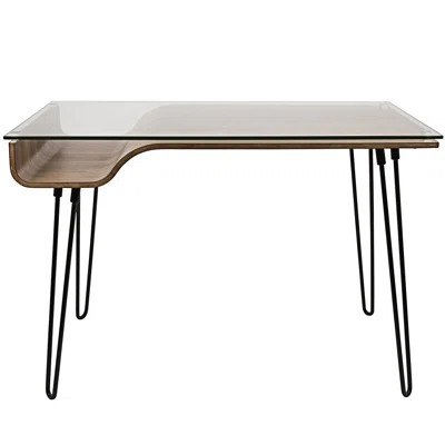 Mid-Century Modern Clear Glass Desk | Wayfair North America