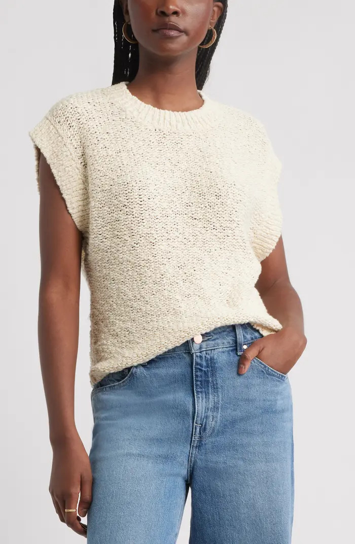 Treasure & Bond Slub Cotton Cap Sleeve Sweater | Nordstrom | Nordstrom