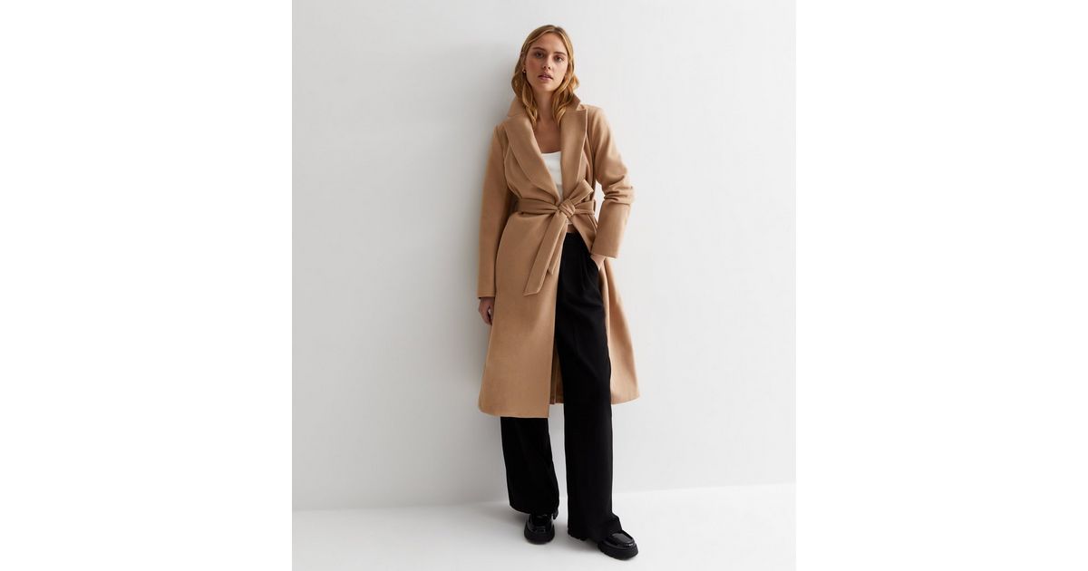 Camel Longline Belted Coat | New Look | New Look (UK)