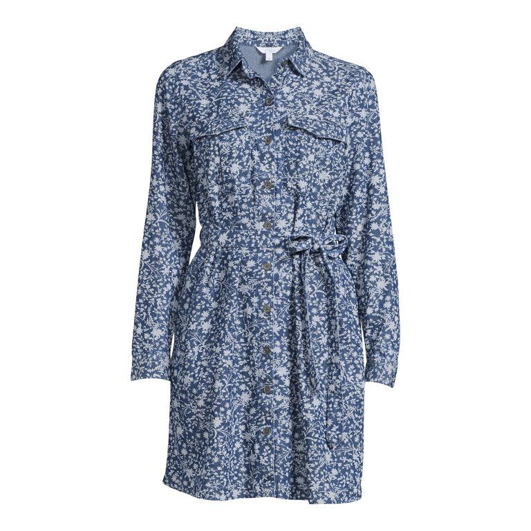 Time and Tru Women's Utility Shirt Dress | Walmart (US)