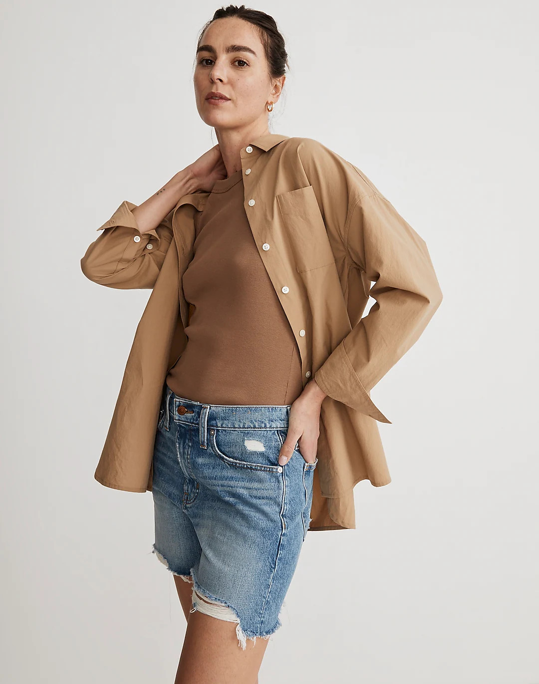 Relaxed Mid-Length Denim Shorts | Madewell