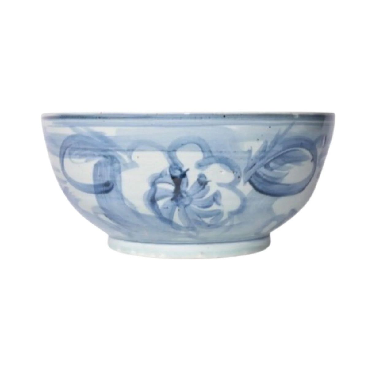 Blue And White Porcelain Twisted Flower Motif Silla Bowl | The Well Appointed House, LLC