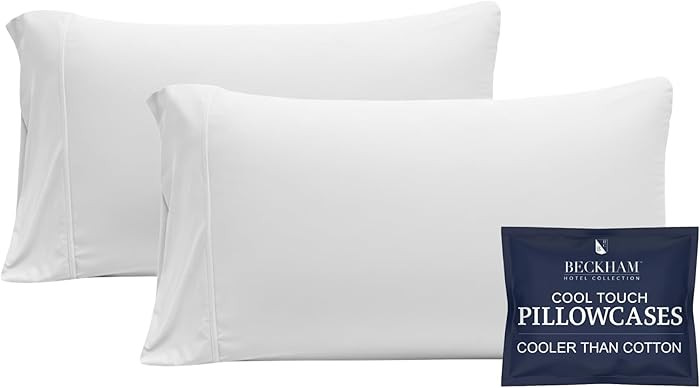 Beckham Hotel Collection Cooling Pillowcases for Hot Sleepers, Standard/Queen Size Set of 2, Cool... | Amazon (US)