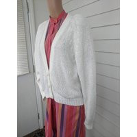 80S Cardigan Sweater White Jumper Vintage S M | Etsy (US)