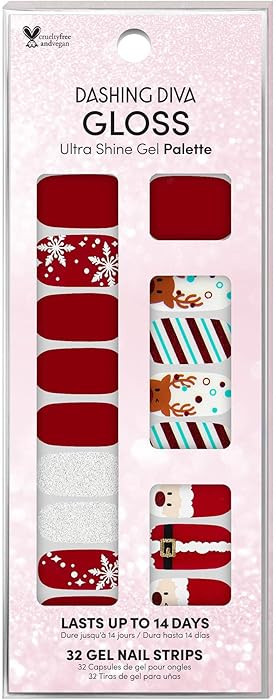 Dashing Diva Gloss Nail Strips - Santa's Helper | UV Free, Chip Resistant, Long Lasting Stickers ... | Amazon (US)
