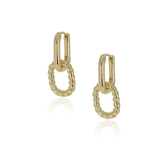 Time and Tru Women's linked Hoop Earring in Gold Plated - Walmart.com | Walmart (US)