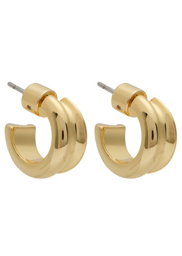Mini Lennon 14kt gold-plated hoop earrings | Harvey Nichols