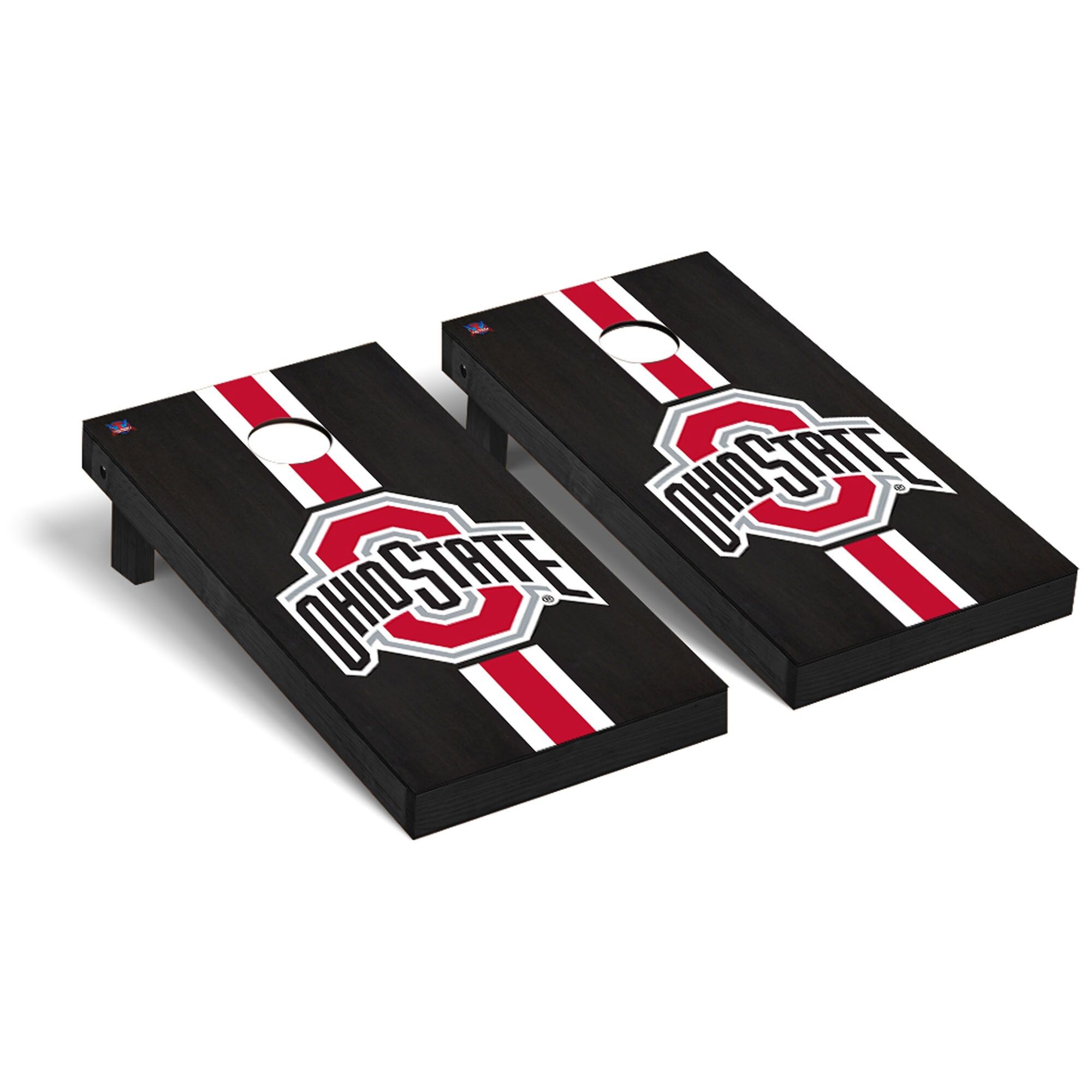 Ohio State Buckeyes 2' x 4' Onyx Stained Stripe Regulation Cornhole Board Tailgate Toss Set | Fanatics