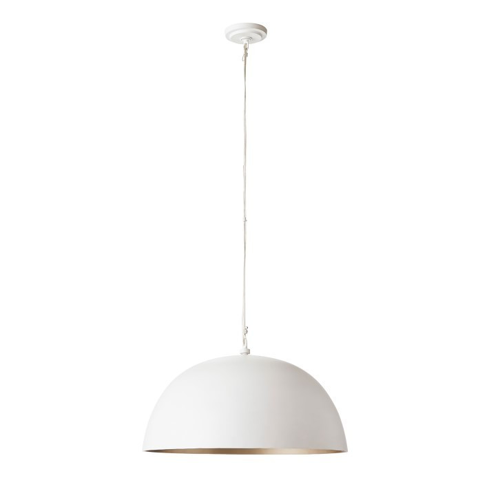Madrid Dome Pendant: Gesso, Metal, White | Williams-Sonoma