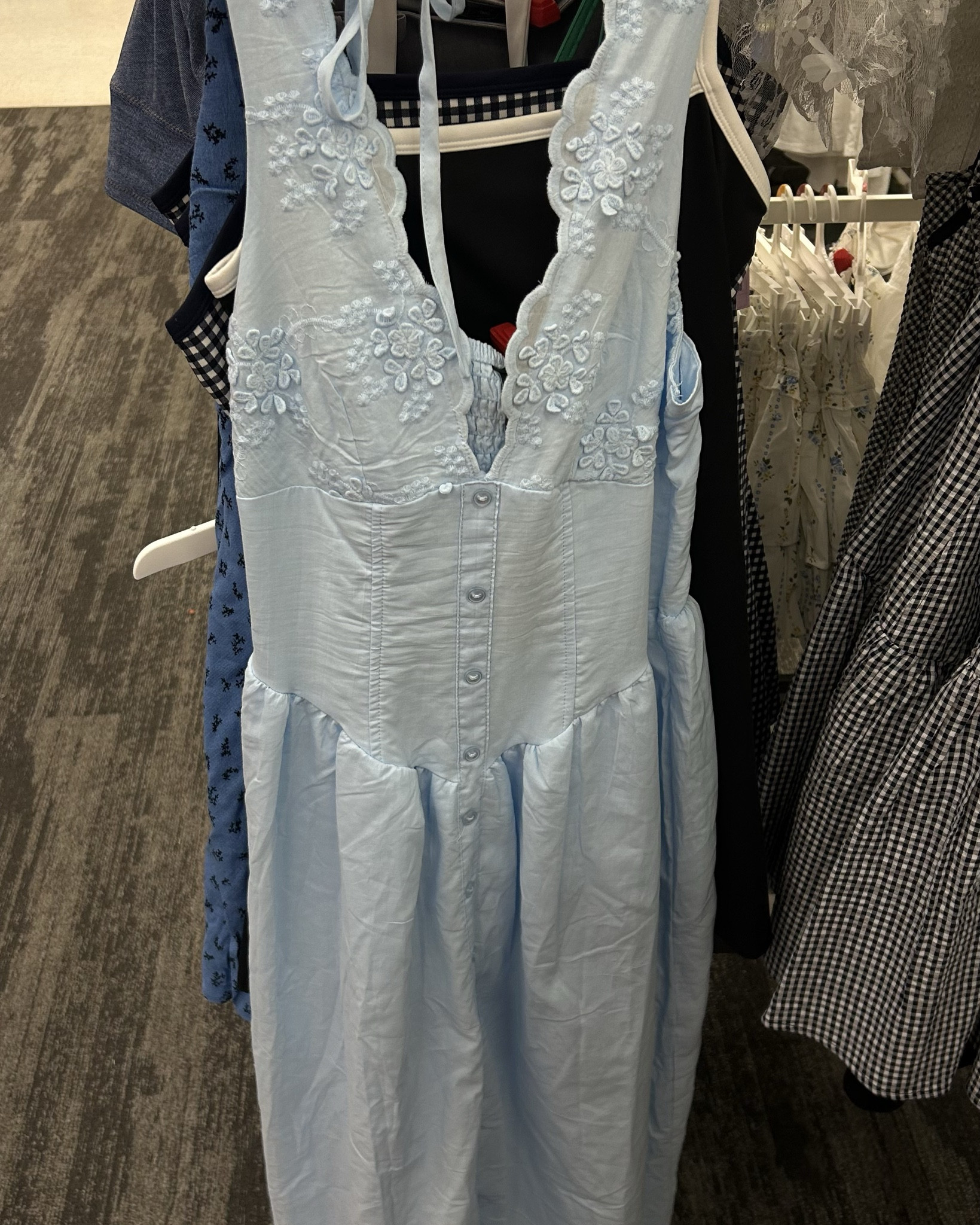 Lace button maxi dress