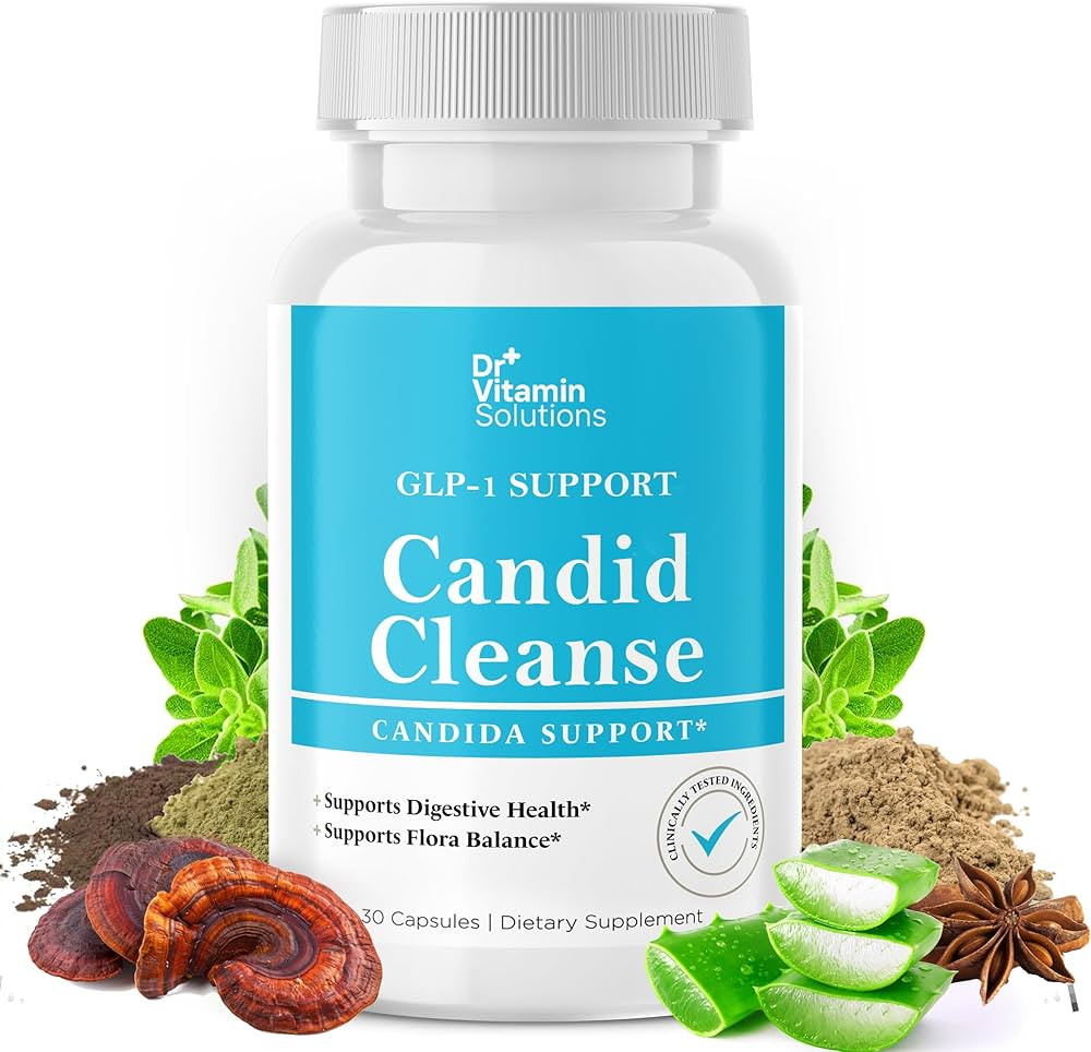 Suplemento de limpieza de c\u00e1ndida con apoyo GLP-1 - Hoja de or\u00e9gano, \u00e1cido capr\u0... | Amazon (US)