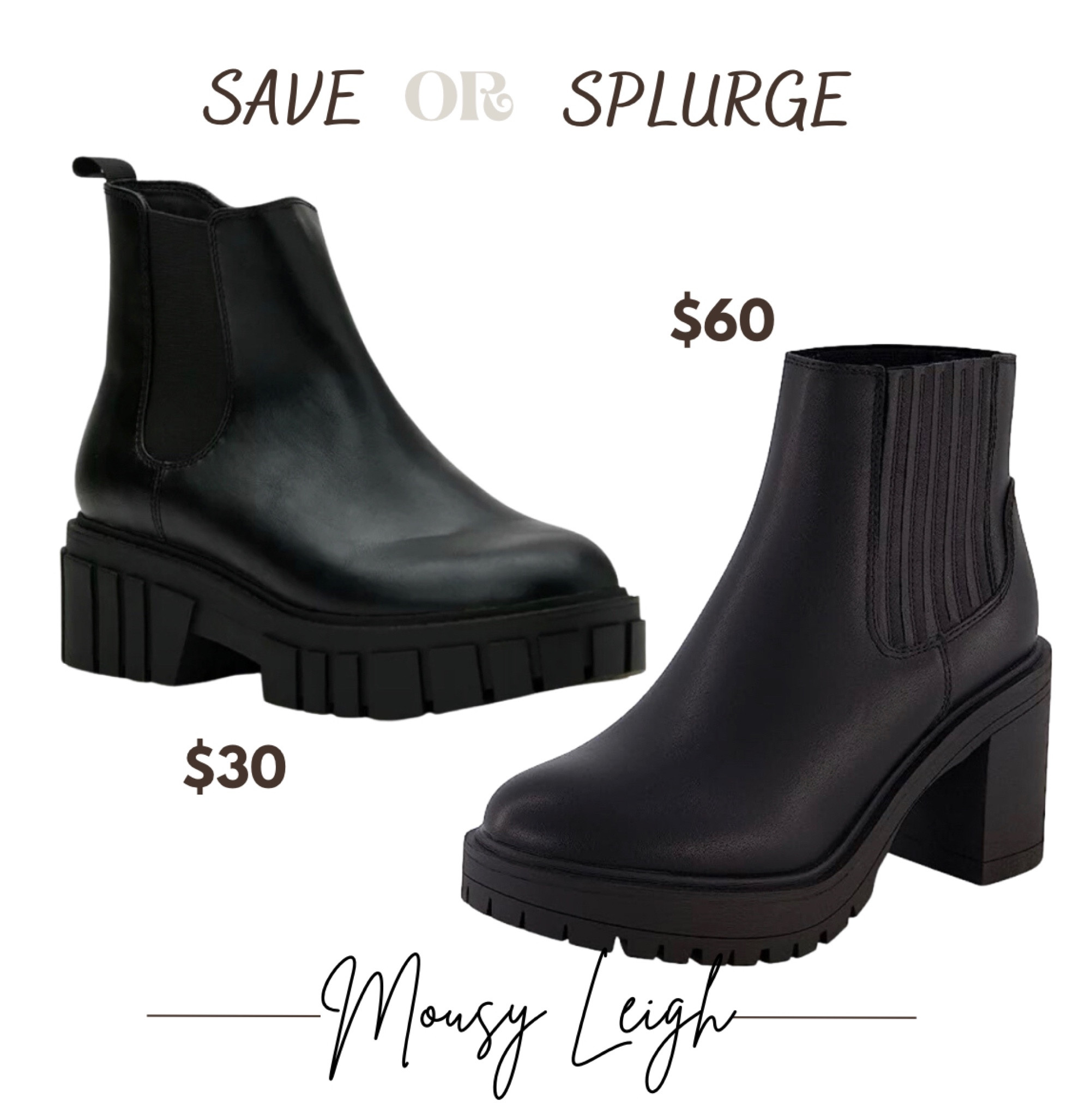 Save or splurge?! Chelsea Lug Boots. Save, from Walmart, versus splurge, from Amazon. 

walmart, walmart finds, walmart find, walmart summer, found it at walmart, walmart style, walmart fashion, walmart outfit, walmart look, outfit, ootd, inpso, amazon, amazon find, amazon finds, found it on amazon, amazon prime, prime day, amazon prime day find, sale, sale alert, shop this sale, found a sale, on sale, shop now, boots, fall boots, winter boots, fall shoes, winter shoes, fall, winter, fall shoe style, winter shoe style, 

#LTKFind #LTKstyletip #LTKshoecrush
