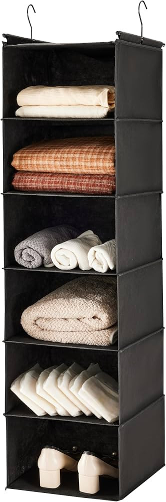 MAX Houser 6 Tier Shelf Hanging Closet Organizer, Closet Hanging Shelf with 2 Sturdy Hooks for St... | Amazon (US)
