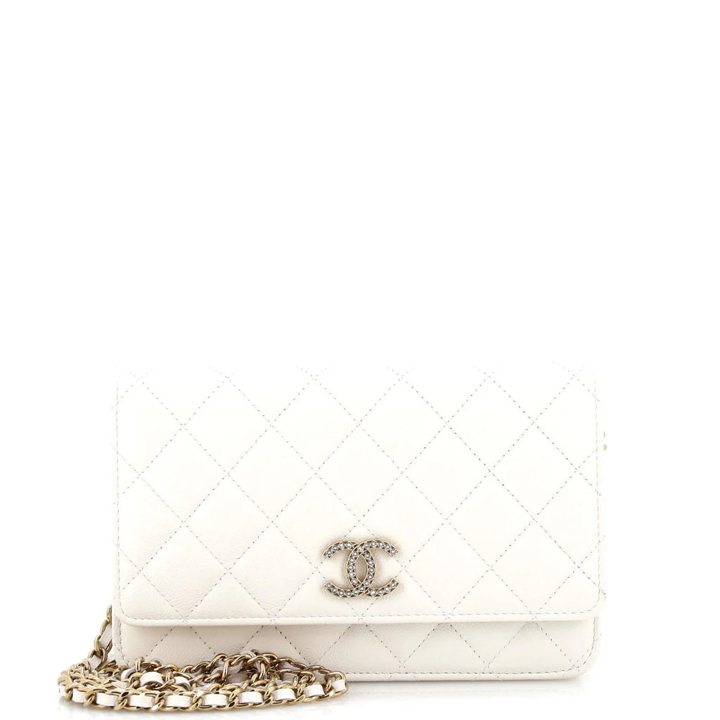 Crystal Woven CC Wallet on Chain Quilted Caviar | Rebag
