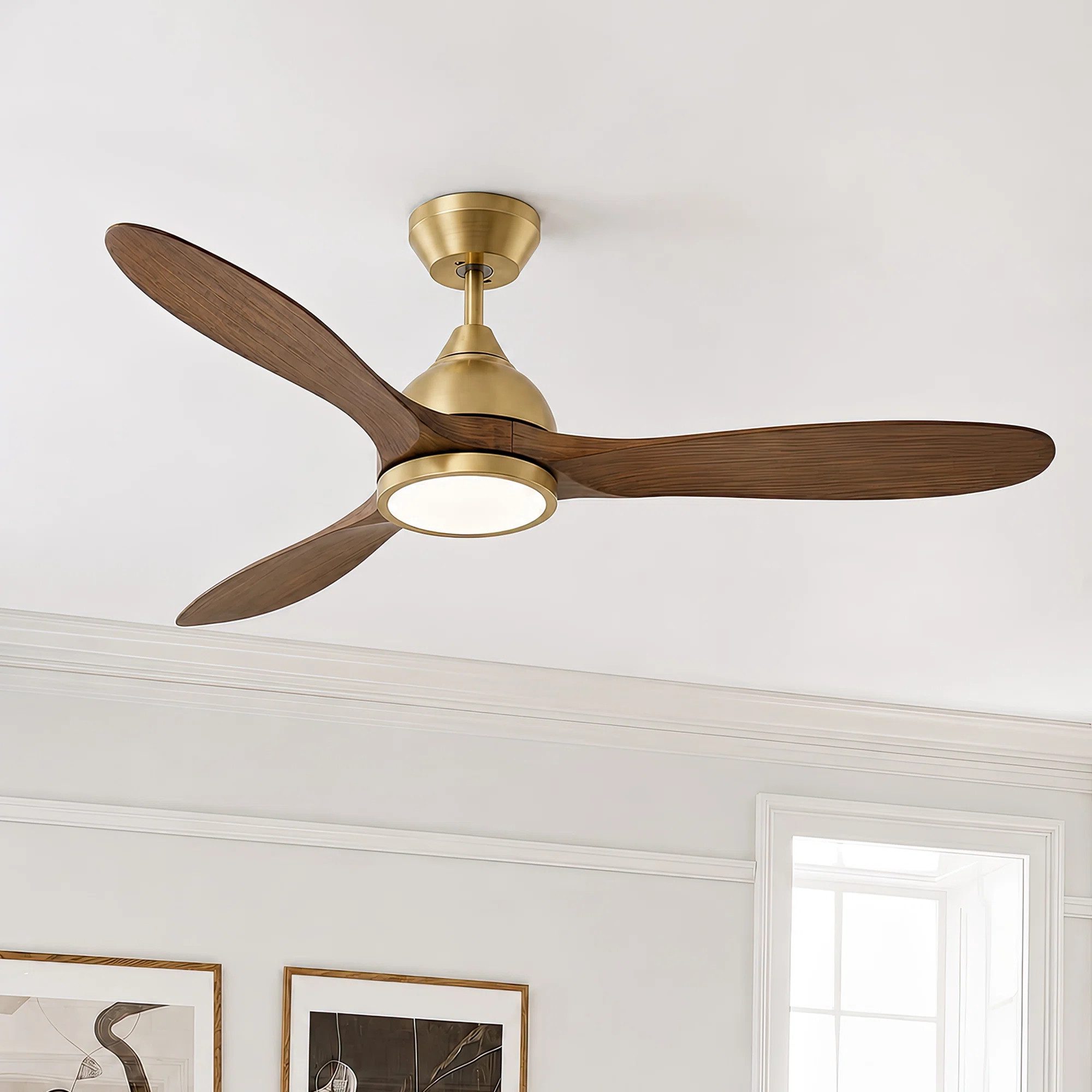 52" High-Airflow Ceiling Fan with Light - Quiet & Reversible DC Motor, 6-Speed 6500CFM Remote Con... | Wayfair North America