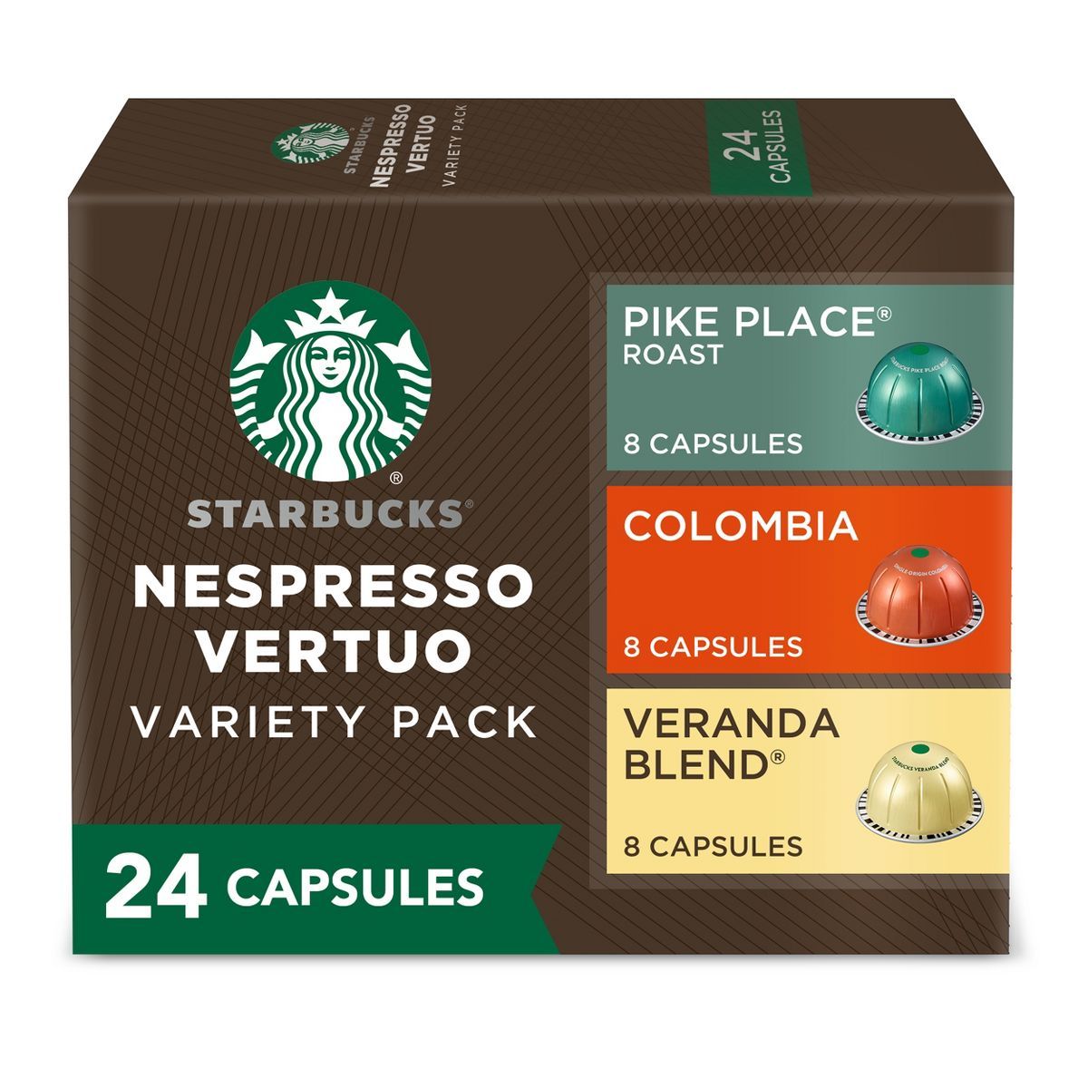 Starbucks by Nespresso Vertuo Line Pods Light and Medium Roast Coffee Variety Pack - 24ct | Target