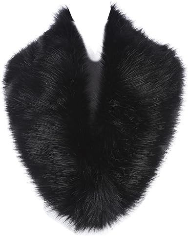 Lucky Leaf Women Winter Faux Fur Ornate Scarf Wrap Collar Shrug for Cocktail Reception Party | Amazon (US)