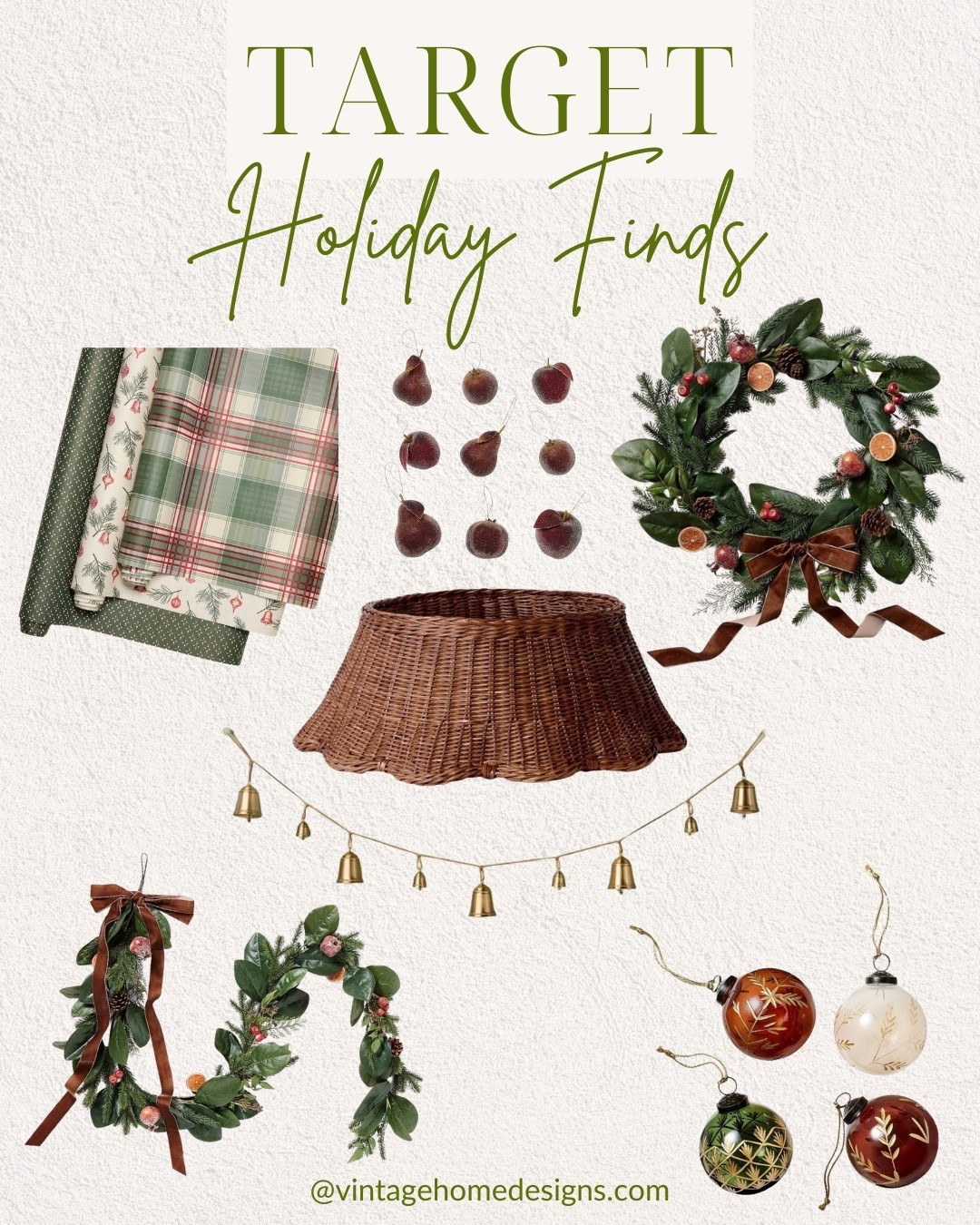 So many cute finds at Target to make your Christmas tree extra festive!

I’m loving the sugared fruit theme and they have so many great options. 

And the scalloped edge Christmas tree collar is SO cute!