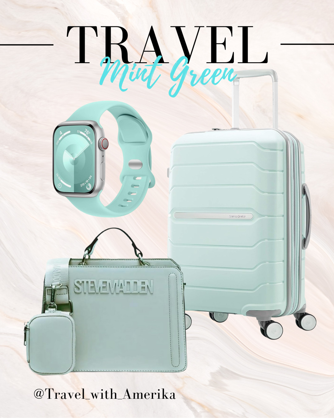 Mint Green summer travel

#springbreak #summertravel #summbervacation #vacation #beachvacation #mintgreen #teal #stevemadden #applewatch #watchband 

 #LTKActive #LTKFindsUnder100 #LTKTravel