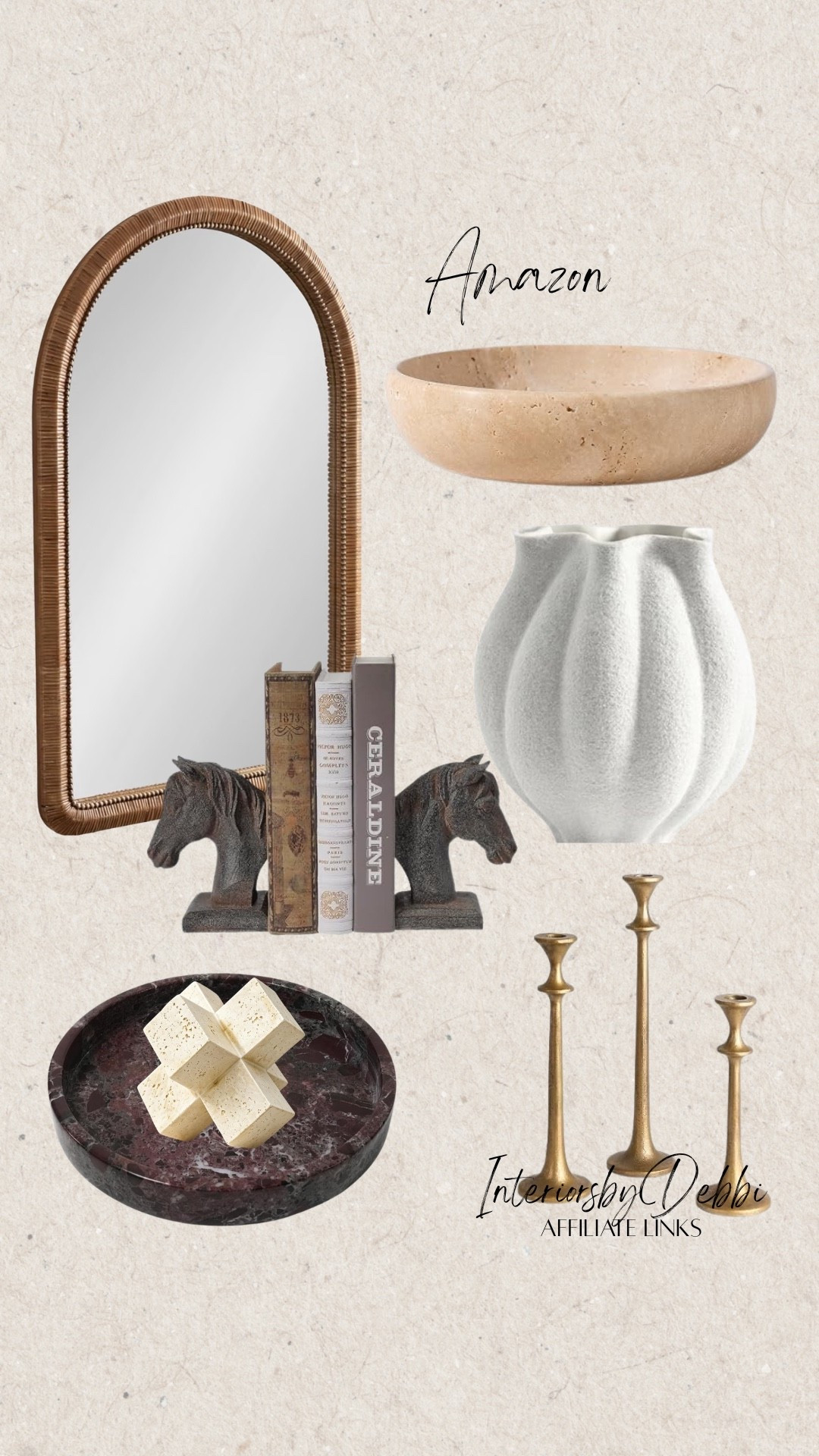 Amazon Finds
Arched mirror, horse head bookends, candle holders, marble bowl, transitional home, modern decor, amazon find, amazon home, target home decor, mcgee and co, studio mcgee, amazon must have, pottery. barn, Walmart finds, affordable decor, home styling, budget friendly, accessories, neutral decor, home finds, buy new arrival, coming soon, sale alert, high end look for less, Amazon favorites, Target finds, cozy, modern, earthy, transitional, luxe, romantic, home decor, budget friendly decor #amazonhome

#LTKSeasonal #LTKHome