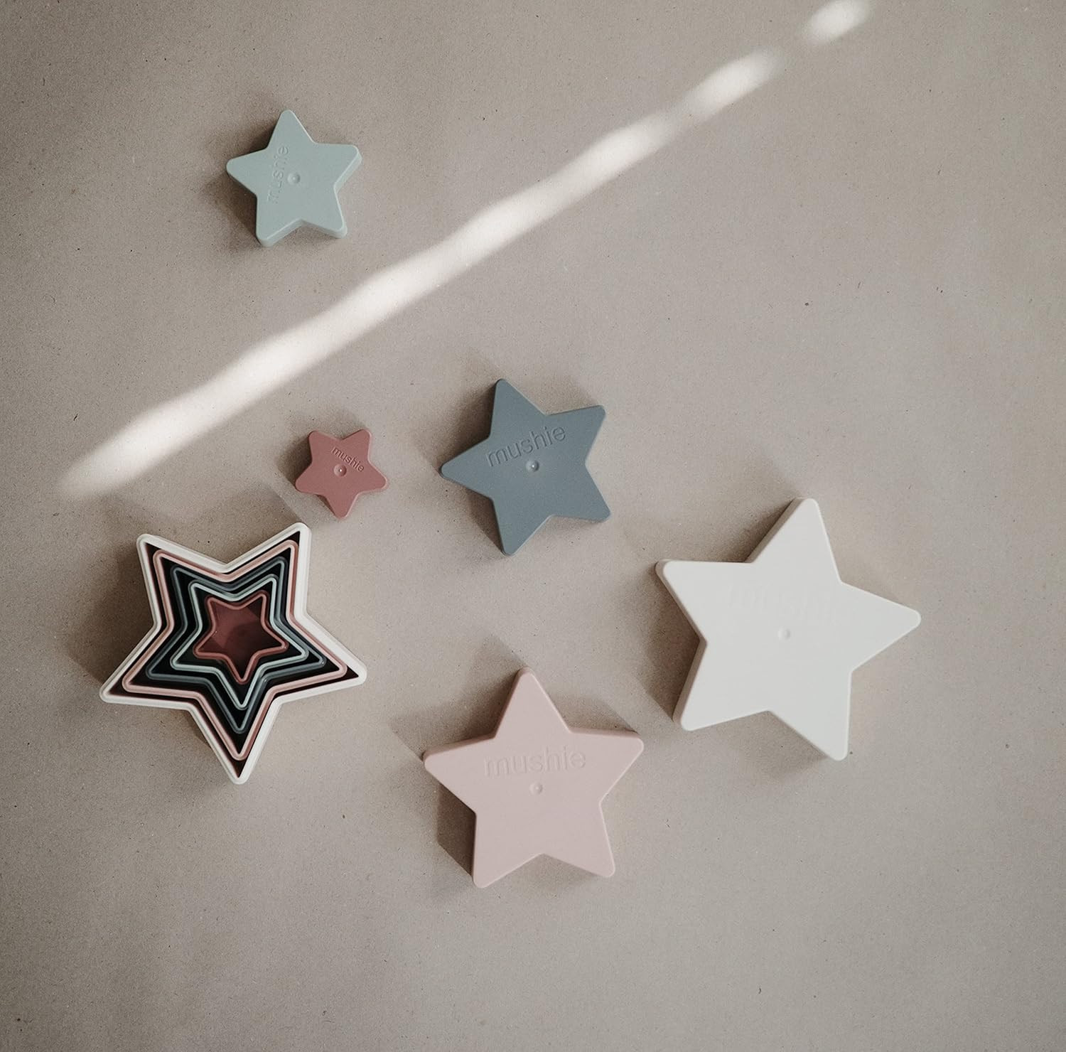 mushie Nesting Stars Toy 10pcs | Made in Denmark (Original) 10 Months+ | Amazon (US)